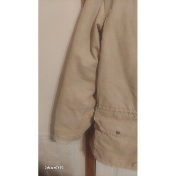 Vintage Carhartt Coat 3x Size 52 Tan Insulated Warm Utility Coat - Picture 4 of 16